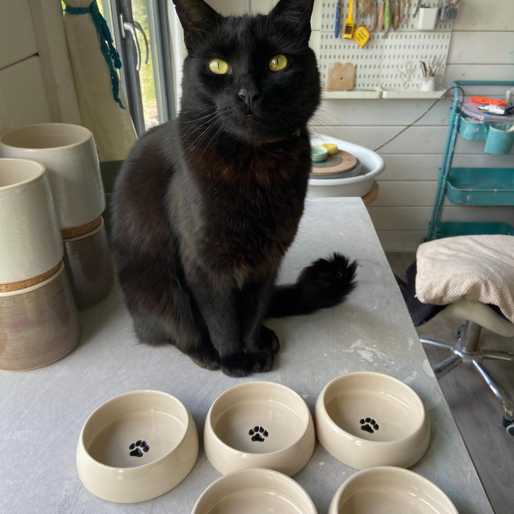 KA ceramic cat bowl